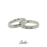 Silber 925 rhodinierte Partnerringe – Freundschaftsringe Set für Paare – Damen- & Herrenring | S-255/3.5